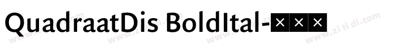QuadraatDis BoldItal字体转换 QuadraatDis BoldItal字体转换